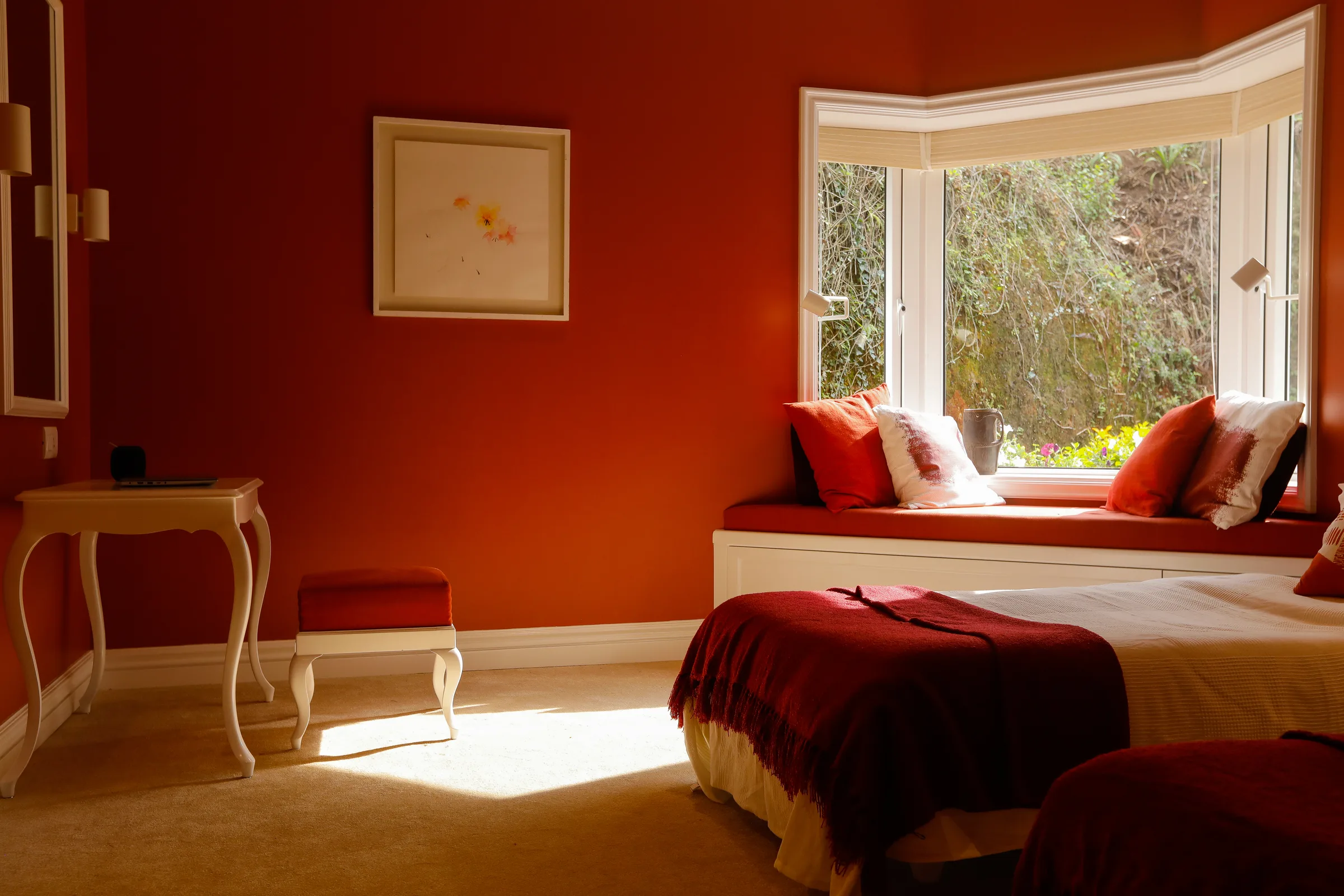 A guest bedroom at the Coonoor tea estate bungalow