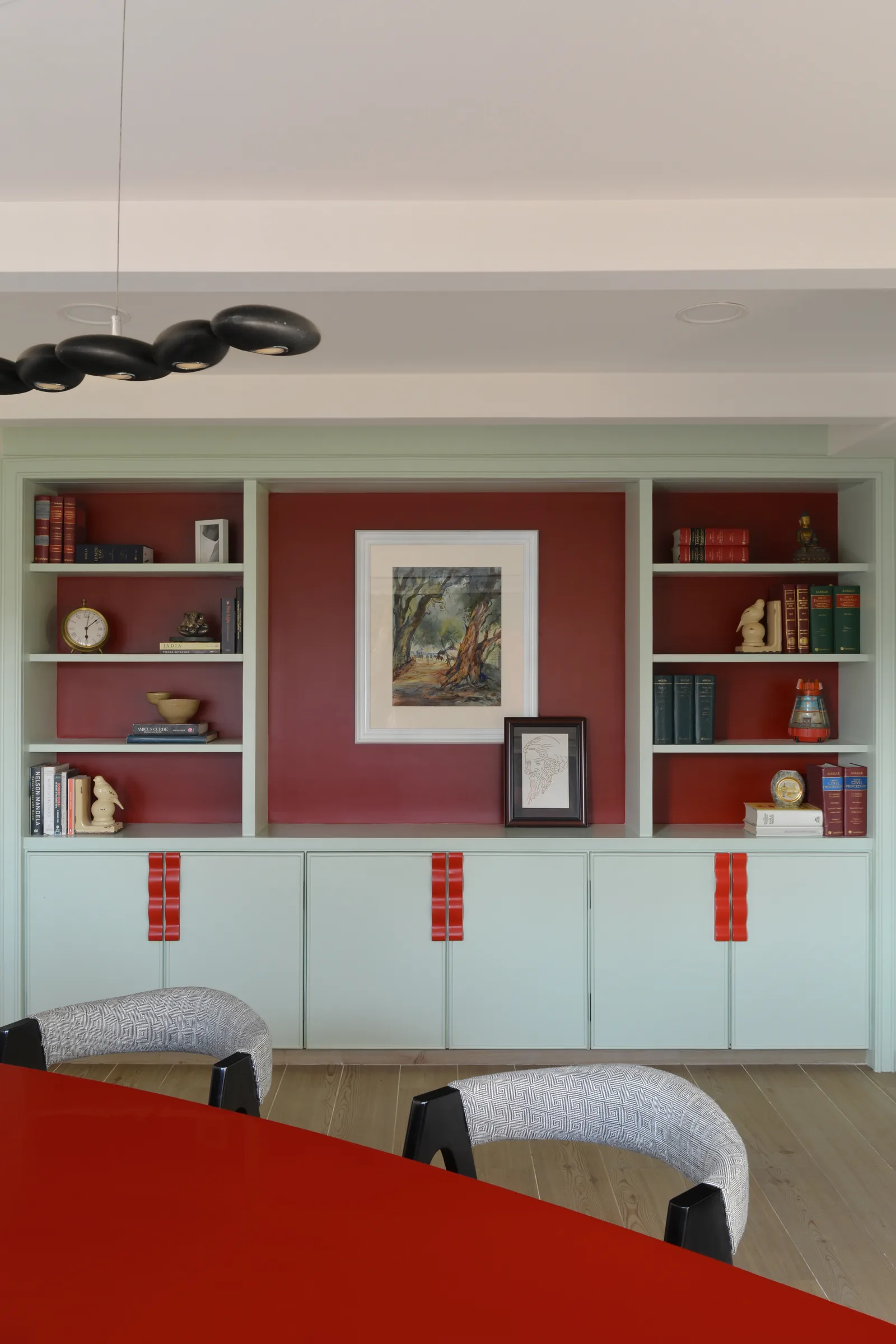 The green library unit at the Kala Ghoda chambers