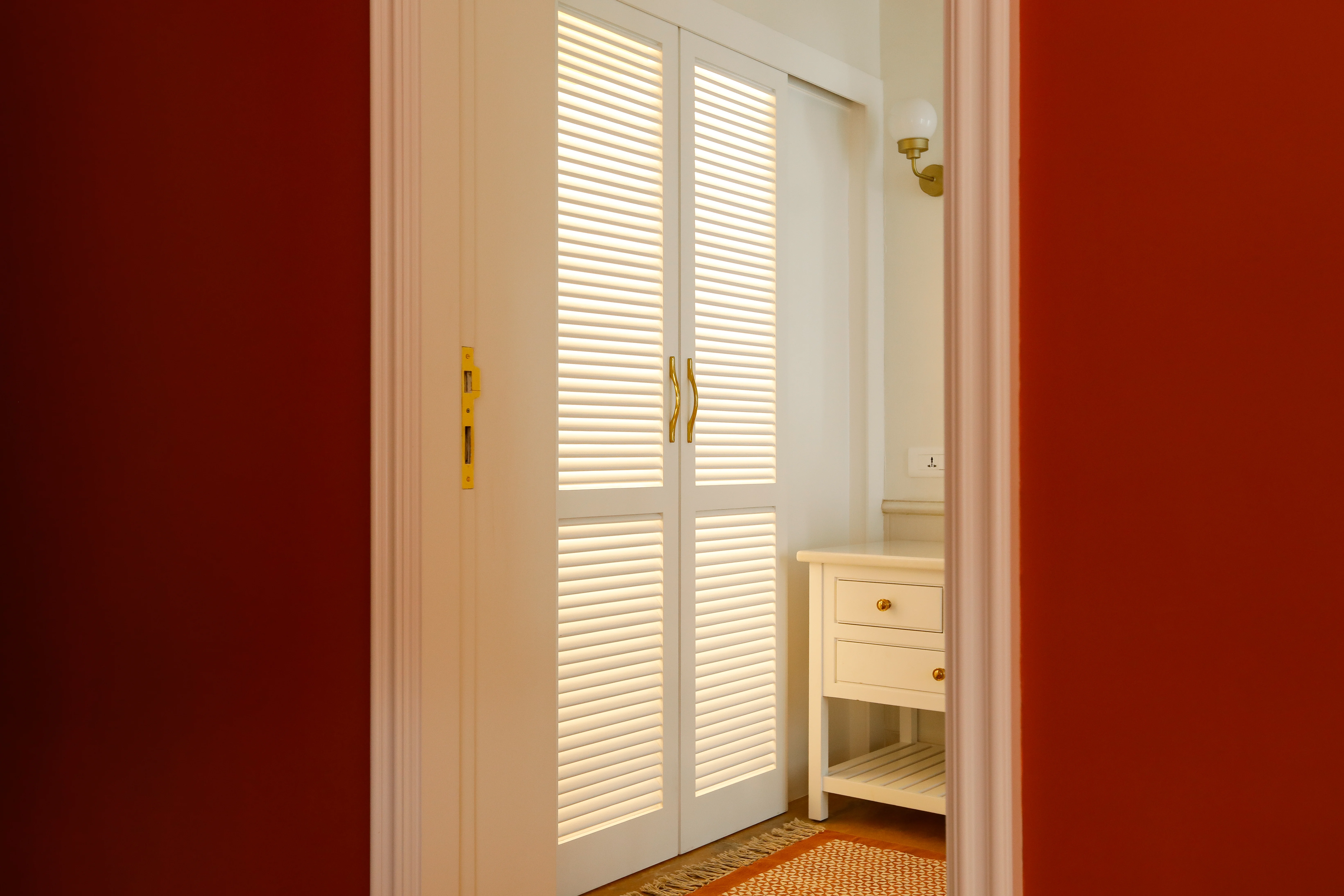 Sunlight through the louvred shutters at the Coonoor bungalow