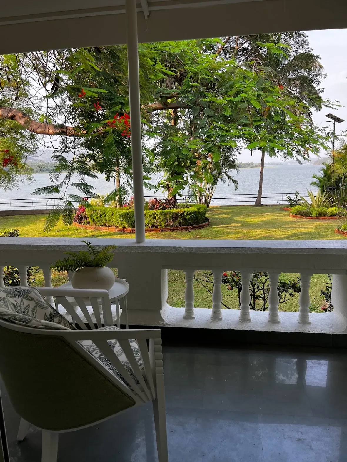 The lake seen from the verandah at the Malkhed house