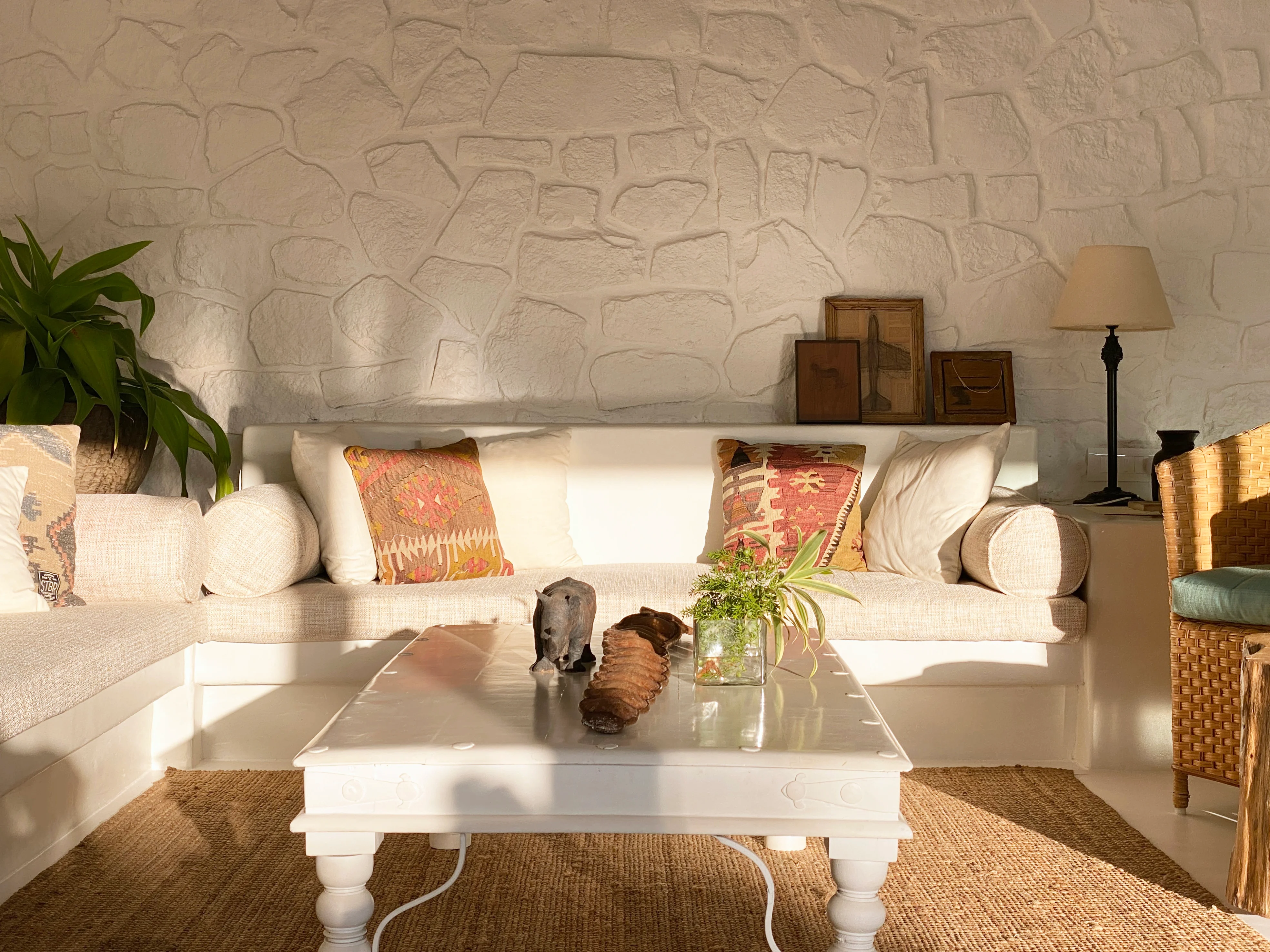 Stone-walled living room, Coonoor